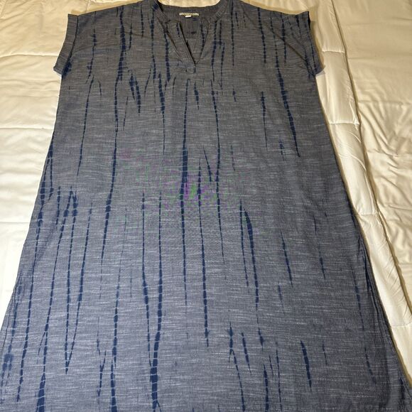 Kate Landry Maxi Dress Blue Tie Dye Short Sleeve Beach Boho Kaftan Loose Fit 3X - Picture 1 of 11